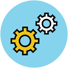 Circular Flat Icons of Basic Essentials

