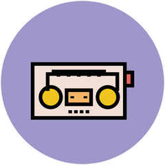 Circular Flat Icons of Basic Essentials

