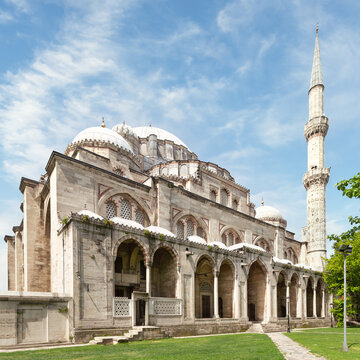 Sehzade Mosque, or Sehzade Camii, a 16th century Ottoman imperial mosque commissioned by Suleiman the Magnificent, located in the district of Fatih, on the third hill of Istanbul, Turkey
