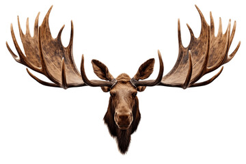 Moose Antlers Isolated on Transparent Background. AI