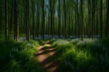 path in the forest Generated Ai Technology