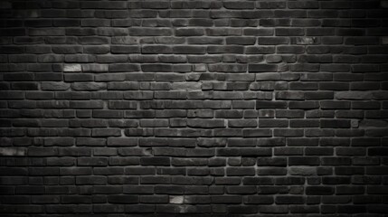 Black Wall. Black Brick Wall. Light Background for Design. Background. Made With Generative AI.	