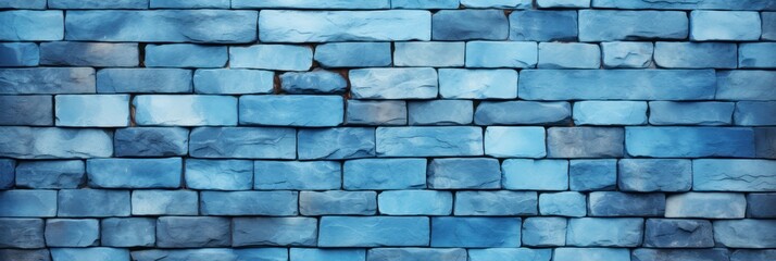 Blue Wall. Blue Brick Wall. Light Background for Design. Background. Made With Generative AI.	