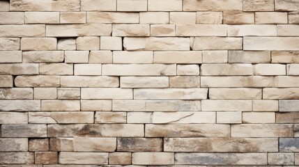 Cream Wall. Cream Brick Wall. Light Background for Design. Background. Made With Generative AI.	