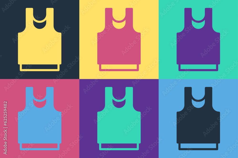 Poster pop art undershirt icon isolated on color background. vector
