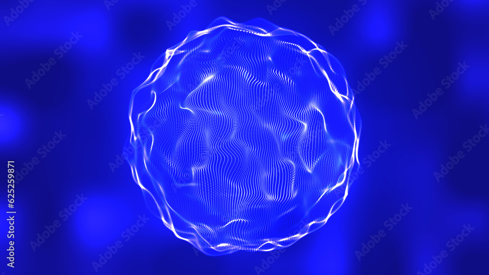Aufkleber abstract liquid geometric sphere . abstract motion graphic with fluid particles moving in sphere. vi