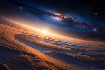 Obraz na płótnie Canvas sunset in the desert Generated Ai Technology