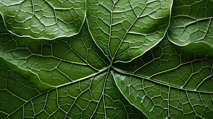  a close up of a green leaf with many leaves on it.  generative ai