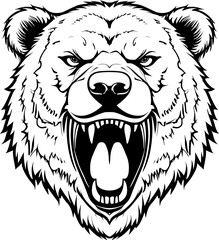 Roaring Bear isolated on white background. Vector EPS-10