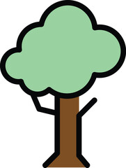 Tree gardening icon outline vector. Garden plant. Forest landscape color flat