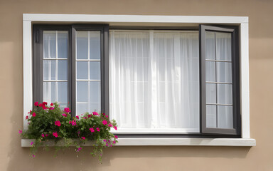 Photorealistic windows display. Window for background