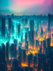 futuristic cyberpunk city abstract background Cinematic generative ai illustration art