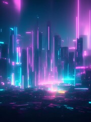 Fototapeta premium futuristic cyberpunk city abstract background Cinematic generative ai illustration art