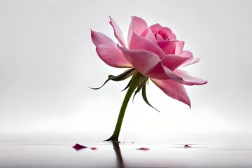 pink rose isolated on white background, created using AI tool