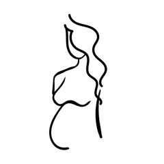 Pregnancy care linear icon. Prenatal period. Motherhood, parenthood. Expecting baby. Medical procedure. Thin line illustration. Contour symbol. Vector isolated outline drawing. Editable stroke,