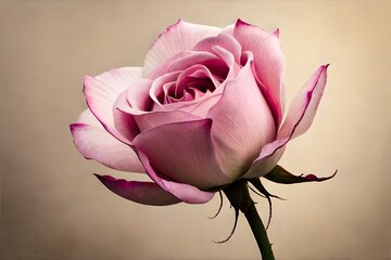 pink rose isolated on white background, created using AI tool