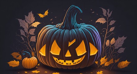halloween pumpkin on a black background