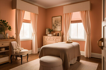 Modern Massage Room With Beautiful Interior. AI Generated