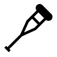 医療、松葉杖を表す塗りつぶしスタイルのアイコン