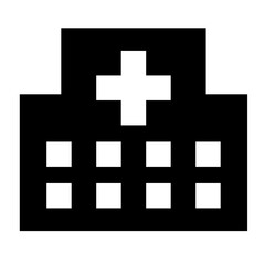 医療、病院を表す塗りつぶしスタイルのアイコン