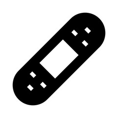 けが・病気、ばんそうこを表す塗りつぶしスタイルのアイコン