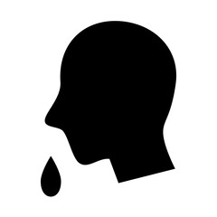 けが・病気、鼻水を表す塗りつぶしスタイルのアイコン