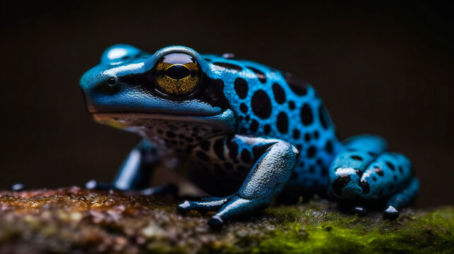 The Splendid Poison Frog in its Habitat. Generative AI