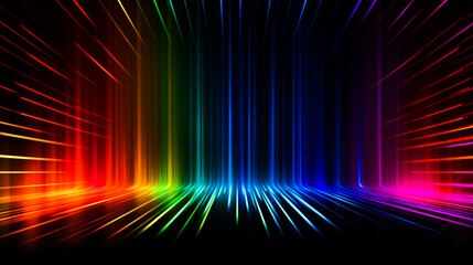 Obraz premium Bright neon rays and glowing lines. AI Generated