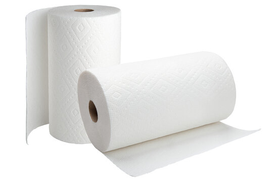 Skein of toilet paper on a white background Stock Photo by