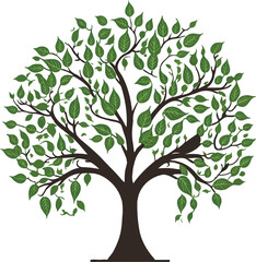 Tree Of Life Colorful With Leafs Vector File