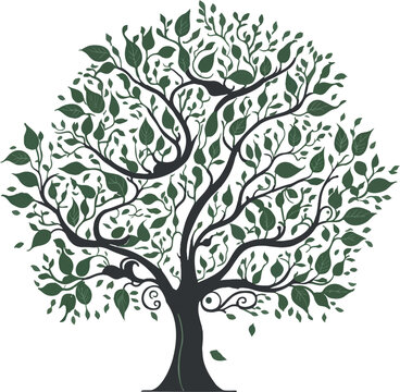 Tree Of Life Colorful With Leafs Vector File