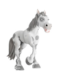 horse cartoon is walking happy © DM7