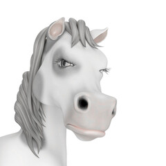 Fototapeta premium horse cartoon is angry in close up view