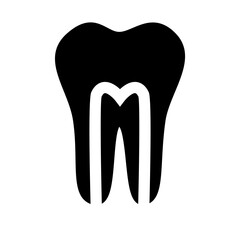 人体、歯を表す塗りつぶしスタイルのアイコン