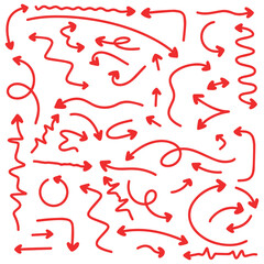 Vector illustration. A set of arrows with a tip in the form of hearts.