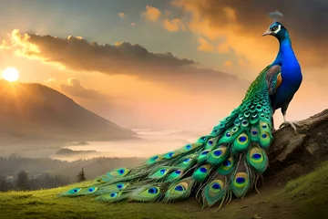 Rolgordijnen peacock in the forest © ahmad05