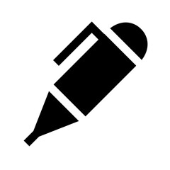 文房具、シャーペンを表す塗りつぶしスタイルのアイコン