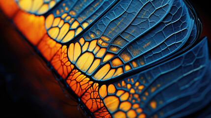 Microscopic view of a butterfly's wing, showcasing intricate patterns. Generative AI