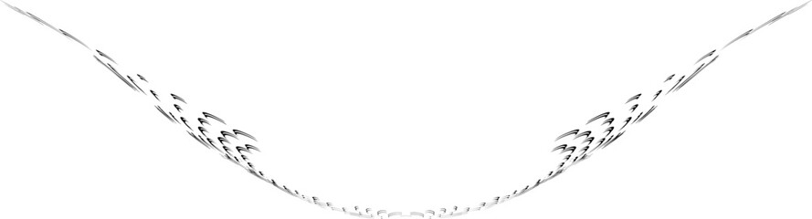 Sketchy squiggles or the thinnest lamb-shaped crests of waves form an elegant cup-shaped frame. Vector.