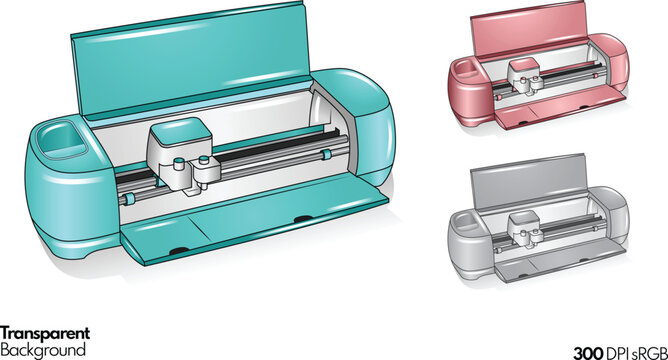 Cricut Machine Illustration ROSE Gold - Cyan - Crafting Machine