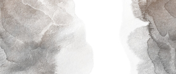 Vector watercolor art background. Old paper. Aged vintage watercolour texture for cover design, cards or banner. Pastel color illustration. Wall. Brushstrokes. Painted gray and brown grunge template.