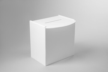 One ballot box on light grey background. Election time