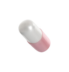 One pill isolated on white. Drug therapy