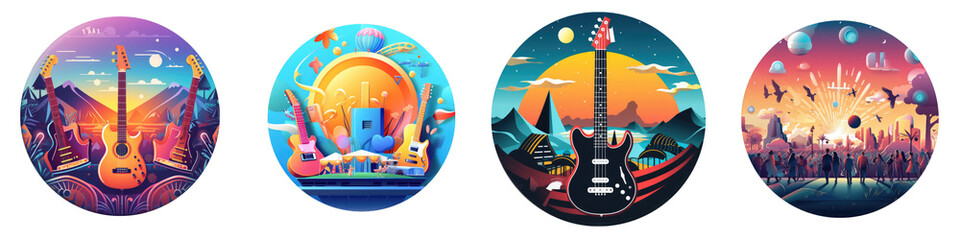 Music Festival clipart collection, vector, icons isolated on transparent background