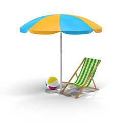 Beach chair and umbrella