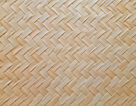 A woven straw surface made of bamboo, ecological in natural colors is used for carpets or for serving food, for the bottom of a pot or a plate. Ecological material that can be recycled