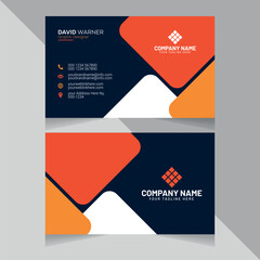 Modern Orange Dark Blue With Business Card Free Template