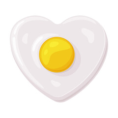 Fried Egg as Cooked Dish with White and Yellow Yolk Vector Illustration