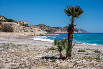 Fototapeta na wymiar Coast of Villajoyosa , Alicante in Spain