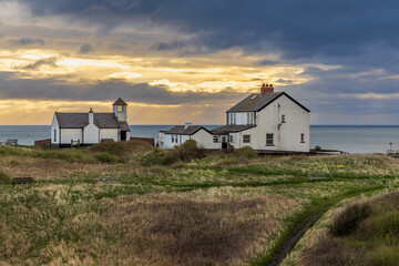 The Watch House and Museum on Rocky Island at Sleaton Sluice, Northumberland. 